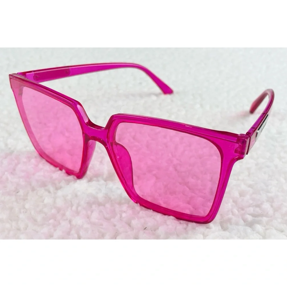(NIB) RENNES • Hot Pink Square Frame Fashion Glasses - Picture 3 of 16